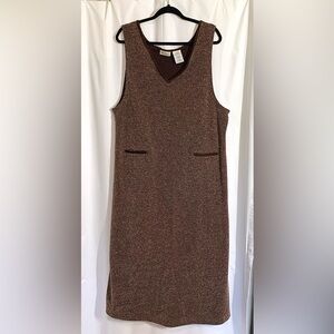 White Stag Brown Stretch Knit Maxi  Dress